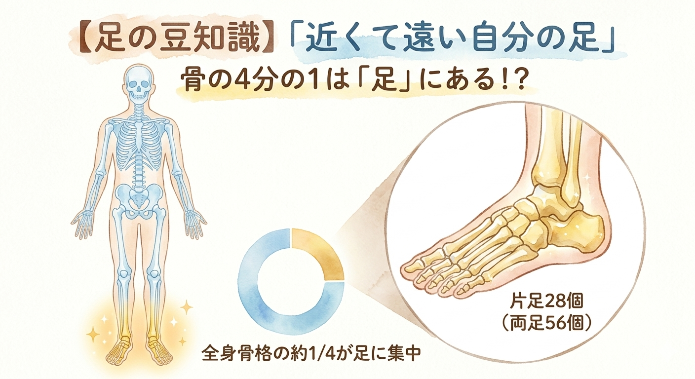 【足の豆知識】「近くて遠い自分の足」骨の4分の1は「足」にある！？